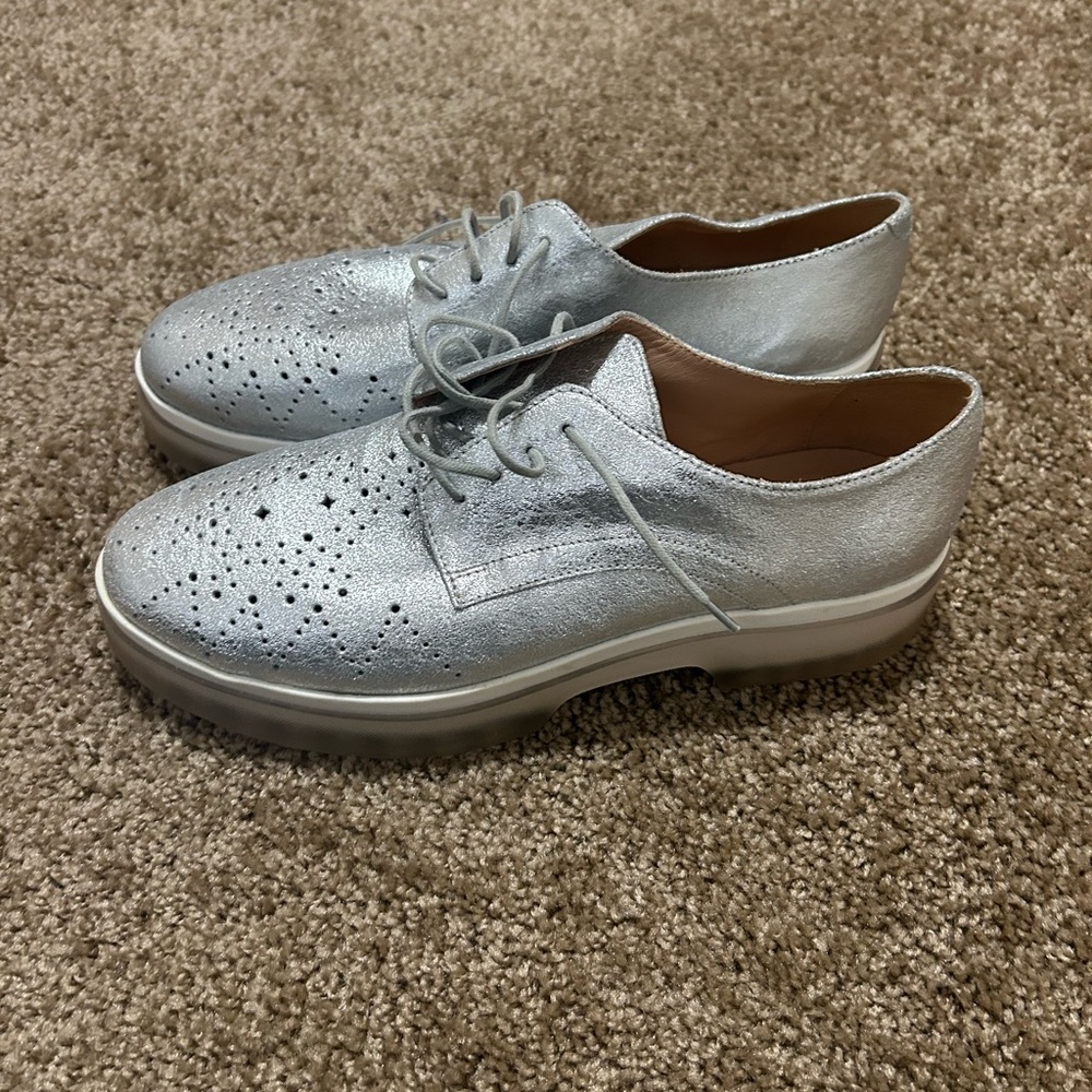 Geox Oxford myluse C respira silver sz 40 tie up shoe